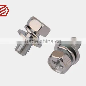 Steel Zine Plated GB9074 Hexagon Head Bolt With Spring and Washers thumbnail-1