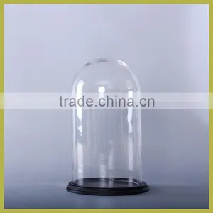 Glass Dome Cloche With Black Base thumbnail-1