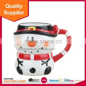 Eco-Friendly Feature and Christmas Snowman Shape Ceramic Coffee Cup thumbnail-2
