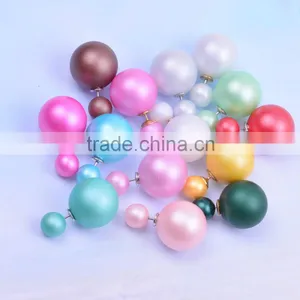 Fashion New Arrival Candy Color Imitation Big Pearl Earrings Women's Jewelry Beautiful Stud Earrings thumbnail-2