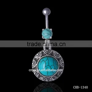 Wholesale Large Gem Tribal Style Earth Planet Belly Button Piercing Rings thumbnail-1