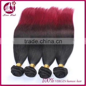 Wholesale Price 7A 100% Virgin Indian Human Ombre Color 1B/red Hair Extension Indian Hair Weave thumbnail-1