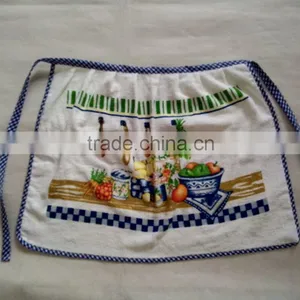 Light Blue Terry Cotton Pigment Printing Waist Apron thumbnail-6