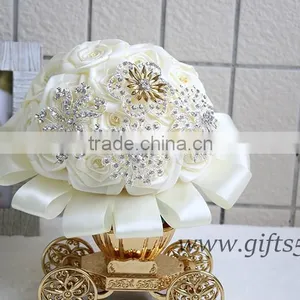 Custom Stunning Immortal Ribbon Rose Wedding Bouquets thumbnail-2