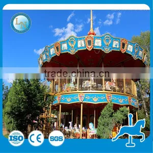 Chrismas Discount! China Manufacturer Fiberglass Theme Park Amusement Double Decker Merry go Round Carousel Rides for Sale thumbnail-4