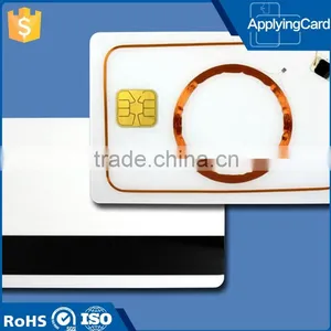 Low Cost Plastic PVC White Contact Card With 3 Track Magnetic Stripe thumbnail-1