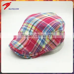 Custom Made Fashion Check Cotton Ivy Cap Wholesale thumbnail-1