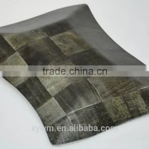 Black Woven Wooden Serving Tray and Plate thumbnail-4