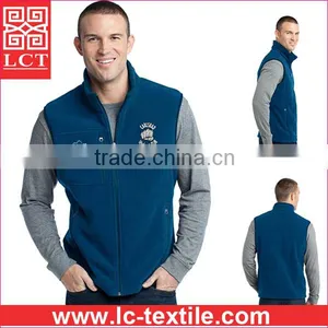 Supply 2015 Best Selling 13-ounce 100% Filament Polyester Embroidered Fleece Vest Featuring Zip-close Pockets(LCTU0041) thumbnail-3