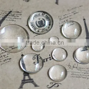 Complete DIY Pendant Kits, Round, Metal Bezels + Glass Cabochons+ Chain Necklaces Wholesale Clear Transparent Glass Cabochons thumbnail-3