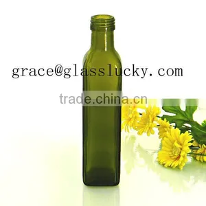 250ml Glass Olive Oil Bottles Square 250ml Oil Bottle thumbnail-1