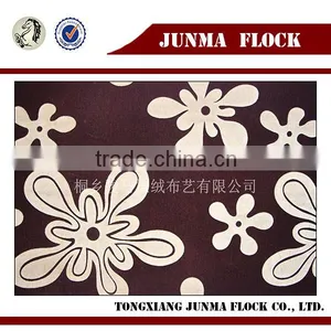 Coffee Rose Flower Pattern China Textile Flocking Fabric Woman Clothing thumbnail-1