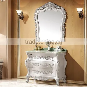 WTS-821SYO French Antique Style White Wooden Single Undermount Sink Used Bathroom Vanity Cabinets thumbnail-4
