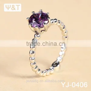 Jingli Jewelry S925 Silver Finger Ring With Purple Stone (YJ-406) thumbnail-2