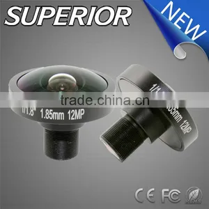 cn Fuzhou 1/8" 1.85mm M12 hd 12 Megapixel 195 Degree Fisheye Projector Lens for Cctv Lens thumbnail-1