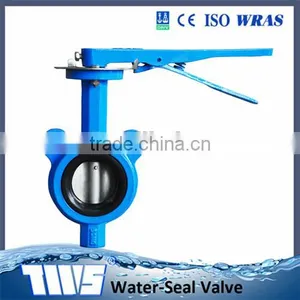DN40 -DN1200 PN10 Ductile Iron Worm Handle Lever Wafer Butterfly Valve thumbnail-1