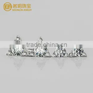 Fashion Geometric Figure Sterling Silver Gemstone Stud Earrings for Stylish Women thumbnail-1