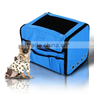 Pawhut Light Blue Collapsible Folding Soft Portable Pet Crate Carrier thumbnail-1