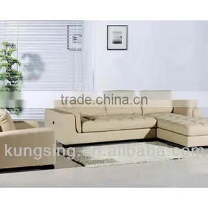 Beige Color Leather Sofa thumbnail-1