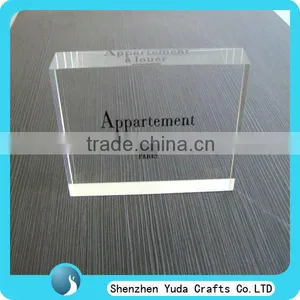 Custom Perspex Logo Block Clear Acrylic Block thumbnail-1