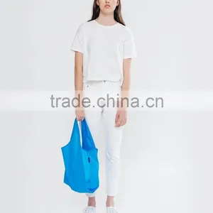 NYLON Reusable Grocery Shopping Bag Ripstop Nylon Tote Foldable Integrated Pouch thumbnail-4