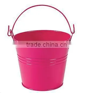 Colored Buckets Decorative Tin Indoor Mini Galvanized Containers Flowers Holder thumbnail-1