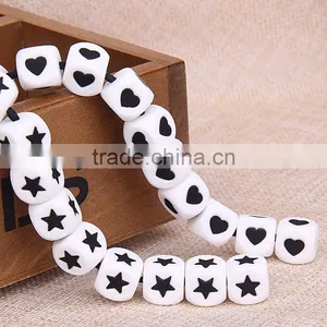 Latest Design Beads Necklace Star Silicone Bead Heart Shape Bead Baby Teething thumbnail-2