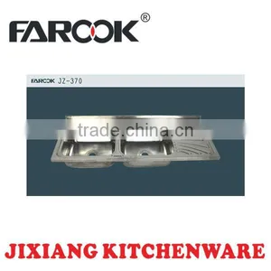 Double Bowl With Tray Stainless Steel Kitchen Dishwash Sink thumbnail-1