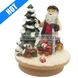 HAND PAINTED SANTA WITH CHRISTMAS TREE TOPPER thumbnail-1