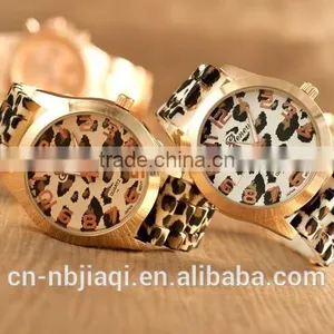 Women's Geneva Watch Leopard Gold Color Silicone Wristwatches Quartz Ladies Dress Watch Dropship Digital Time Sport Watch thumbnail-1