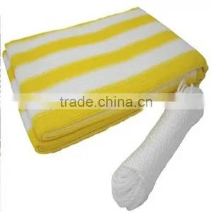 HDPE Anti UV Balcony Yellow Stripe Knitted Shade Cloth thumbnail-1