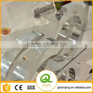 TH286-1Modern Stainless Steel Dining Table Chair/Glass Table Dining Room Furniture Sets thumbnail-4