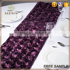 Satin Rosette Table Runner Wedding Decoration thumbnail-6