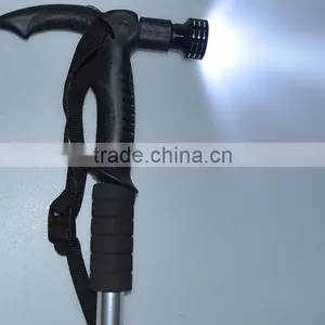 Telescoping Walking Canes With Flashlight 9 LED, Aluminum 7075, 4 Sections, SZ19006 thumbnail-2