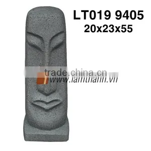 Outdoor Decorative Light Stone Human Head Statue thumbnail-1