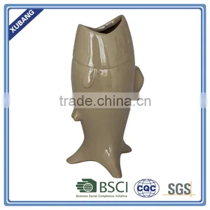 Low Price High Quality Resin Decorative Fish Open Mouth Vase thumbnail-1