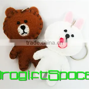 2017 Cute Cute LINE Friends Felt Keychain Made in China thumbnail-1