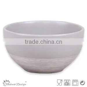 Round Shape Ceramic Rice Bowl With Silk Screen Antique Brush thumbnail-5