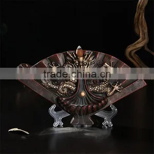 Golden Dragon Fan Incense Backflow Incense Burner Gift & Decor thumbnail-2