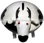 IRON PAINTED MONEY BANK COW ROUND thumbnail-1
