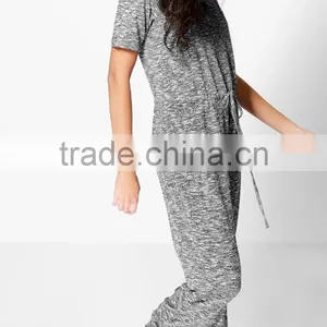 Adult Yoga Training Sport Jumpsuit Knitted O Neck Casual Cap Sleeve Fitness Jumpsuit For Women thumbnail-3
