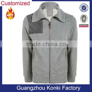 Customize Fleece Jacket With Contrast Patch For Men thumbnail-1