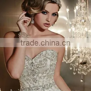 New Backless Satin Beaded Champagne Colored Bridesmaid Dresses thumbnail-4