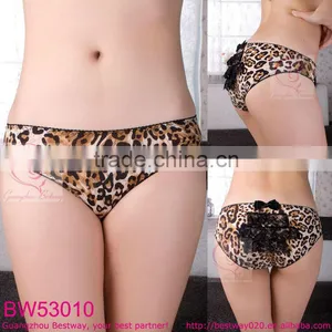 Very Hot Sale Young Girls Leopard Panties With Lace & Bow thumbnail-1