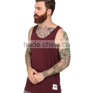 Mens Plain 92% Nylon 8% Spandex Tank Tops Wholesale thumbnail-2