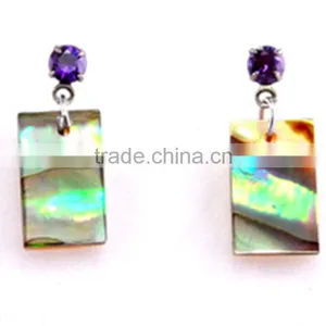 Fashion Paua Shell Earrings Quality Abalone Shell Earrings Genuine Natural Shell Earrings thumbnail-2