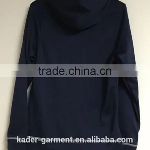 Unisex Pullover Hooded Sweatshirt Dark Blue Hoodie With Pocket thumbnail-3