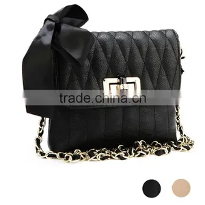 Newest Design Mini Bowknot Candy Color PU Women's Shoulder Bags Rhombus Chain Cross-body Bag 17668 thumbnail-1
