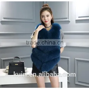 2016 New Arrival Full Pelt Fox Fur Gilet Women Fashion Whole Skin Fox Fur Vest Factory Wholesale Retail OEM Low Discount thumbnail-4