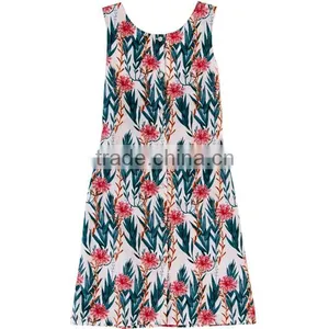 High Quality Summer Flower Printed Mother Daughter Matching Dress thumbnail-3